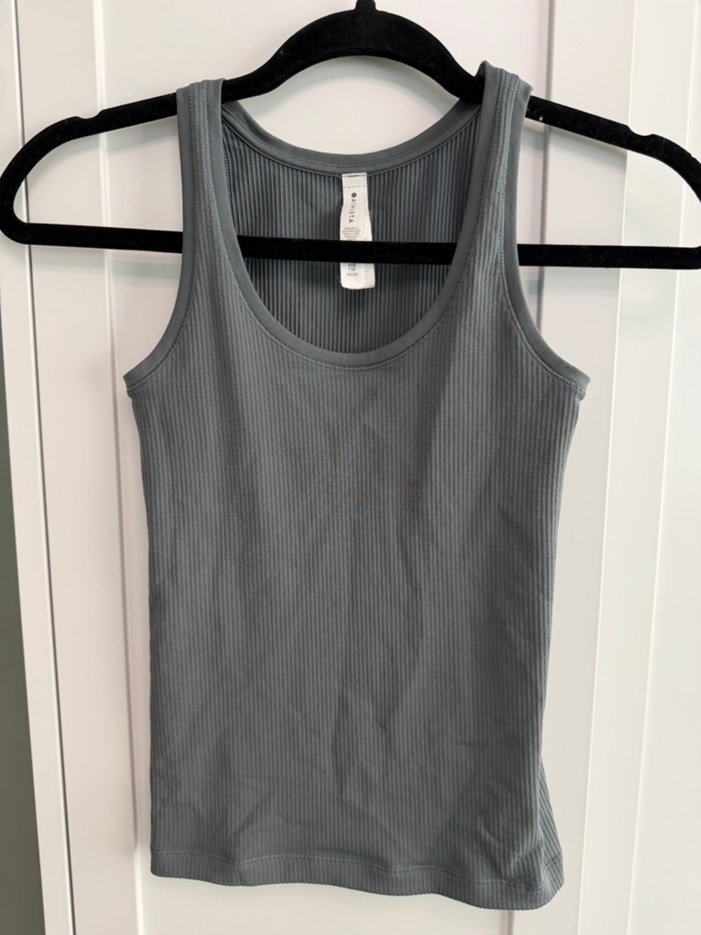 Athleta renew Ribbed Scoop Tank Top -  Gray/green